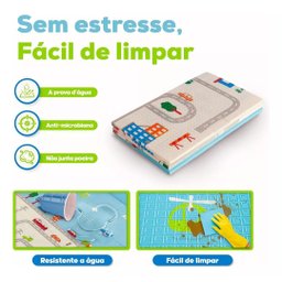 Tapete Tatame Infantil Emborrachado Dobrável Dupla Face Atividade Grande 2x1,5m Leãozinho/ursinho - 5