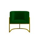 Ver imagem 4 de Kit 02 Poltronas Lua Sala Decorativa Base de Ferro Gold Cor:verde