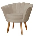 Ver imagem 3 de Kit Namoradeira e 2 Poltronas Pétala Decorativa Veludo Cappuccino - Montanaris Decor