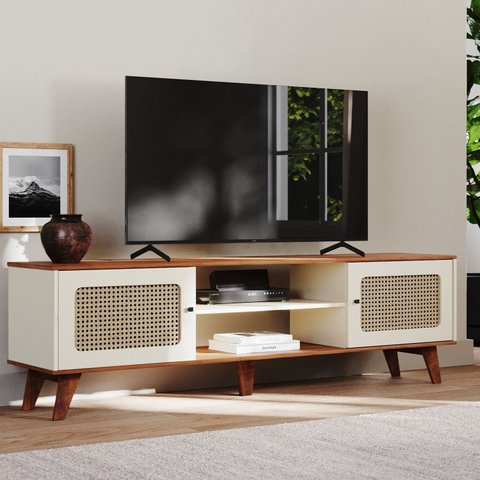 Rack para TV até 55 Polegadas Erice com 2 Porta e Pés Babus
