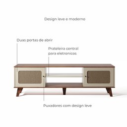 Rack para Tv até 55 Polegadas Erice com 2 Porta e Pés Babus - 5