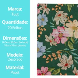 Kit Guardanapo Decorado Verde Floral Luxo 40 Folhas 33cm - Tuut - 3 Kit Guardanapo Decorado Verde Floral Luxo 40 Folhas 33cm - Tuut - 3