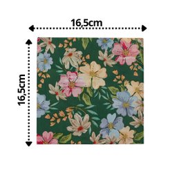 Kit Guardanapo Decorado Verde Floral Luxo 40 Folhas 33cm - Tuut - 4 Kit Guardanapo Decorado Verde Floral Luxo 40 Folhas 33cm - Tuut - 4