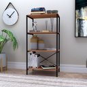 Ver imagem 2 de Kit 02 Estantes Livreiro Baixa Multiuso Padova 60cm 4 Prateleiras Demolição - Desk Design