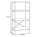 Ver imagem 4 de Kit 02 Estantes Livreiro Baixa Multiuso Padova 60cm 4 Prateleiras Demolição - Desk Design