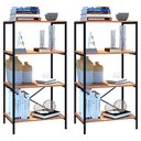Ver imagem 1 de Kit 02 Estantes Livreiro Baixa Multiuso Padova 60cm 4 Prateleiras Demolição - Desk Design