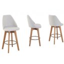 Ver imagem 1 de Kit 3 Banquetas Gourmet Giratória Maya -tecido Linho bege claro