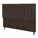 Ver imagem 2 de Cabeceira Casal Jbe Moveis Camboriú Cinza144cm Para Cama Box 138cm Decoração Quarto - Marrom