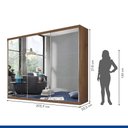 Ver imagem 5 de Guarda Roupa Casal 3 Portas de Correr 4 Gavetas e 9 Espelhos Rennes Minastex