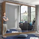 Ver imagem 2 de Guarda Roupa Casal 3 Portas de Correr 4 Gavetas e 9 Espelhos Rennes Minastex