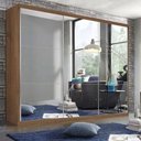 Ver imagem 1 de Guarda Roupa Casal 3 Portas de Correr 4 Gavetas e 9 Espelhos Rennes Minastex