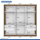 Ver imagem 6 de Guarda Roupa Casal 3 Portas de Correr 4 Gavetas e 9 Espelhos Rennes Minastex