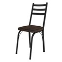 Ver imagem 3 de Kit 2 Cadeiras de Cozinha Luisiana Estampado Imbuia Pés de Ferro Preto