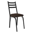 Ver imagem 4 de Kit 2 Cadeiras de Cozinha Luisiana Estampado Imbuia Pés de Ferro Preto