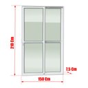 Ver imagem 4 de Porta Correr 2F.Moveis 210 x 150 Elite c/Fechadura Tetra V.Liso Branco Brimak