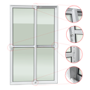 Ver imagem 3 de Porta Correr 2F.Moveis 210 x 150 Elite c/Fechadura Tetra V.Liso Branco Brimak