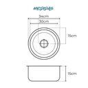Ver imagem 2 de [aço 304] Cuba Redonda Inox para Clínicas e Centros Médicos 30x15cm