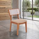 Ver imagem 2 de Kit 4 Cadeiras de Jantar Madeira Maciça Rattan Natural Estofadas Siena Espresso Móveis