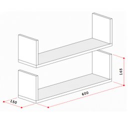 Prateleira Aba U P15cm Minimalista Branco Mdf Organizador Banheiro Lavanderia - Rufatto Decorações - 2