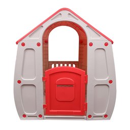 Casinha de Brinquedo Infantil Playground Grande Magic House com Porta e Janela Vermelha/verde - 5