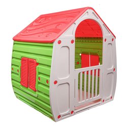 Casinha de Brinquedo Infantil Playground Grande Magic House com Porta e Janela Vermelha/verde - 1