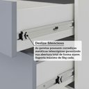 Ver imagem 5 de Guarda Roupa de Canto Alpes 5 Portas de Bater 4 Gavetas MDP Branco Pf-Grey Sky Pf Luciane Móveis