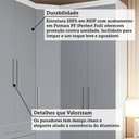 Ver imagem 2 de Guarda Roupa de Canto Alpes 5 Portas de Bater 4 Gavetas MDP Branco Pf-Grey Sky Pf Luciane Móveis