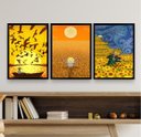 Ver imagem 2 de Kit 3 Quadros Decorativos Vida Van gogh 33x24cm:madeira Branca