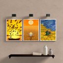 Ver imagem 1 de Kit 3 Quadros Decorativos Vida Van gogh 33x24cm:madeira Branca