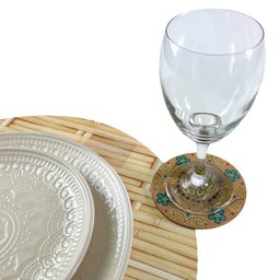 Kit 4 Porta Copos em Cortiça Suporte Descanso de Mesa Bolacha para Taça Xicara Copo Redondo - 7