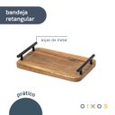 Ver imagem 4 de Bandeja de Madeira Acácia com Alças Multiuso - Oikos