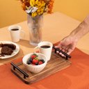 Ver imagem 2 de Bandeja de Madeira Acácia com Alças Multiuso - Oikos