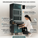 Ver imagem 2 de Armário Torre Quente Maia P/ Cozinha Modulada Forno Microondas 60cm Moderno Compacto 3 Portas 1 Gave