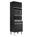 Ver imagem 7 de Armário Torre Quente Maia P/ Cozinha Modulada Forno Microondas 60cm Moderno Compacto 3 Portas 1 Gave
