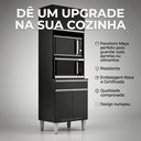 Ver imagem 3 de Armário Torre Quente Maia P/ Cozinha Modulada Forno Microondas 60cm Moderno Compacto 3 Portas 1 Gave