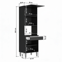 Ver imagem 4 de Armário Torre Quente Maia P/ Cozinha Modulada Forno Microondas 60cm Moderno Compacto 3 Portas 1 Gave