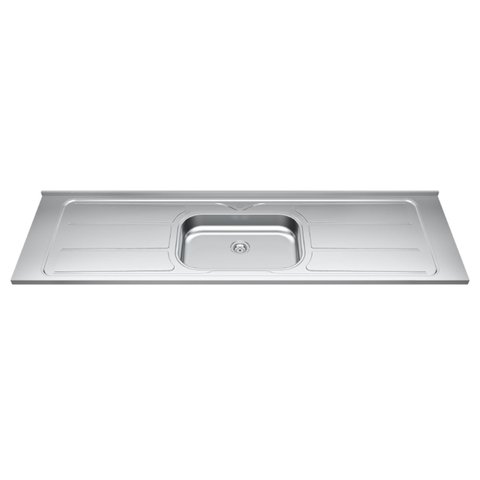 Pia de Cozinha com Cuba e Válvula Bali 200cm Aço Inox - Ghel Plus