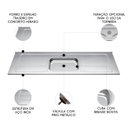 Ver imagem 3 de Pia de Cozinha com Cuba e Válvula Bali 200cm Aço Inox - Ghel Plus