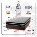 Ver imagem 3 de Conjunto Cama Box Casal c/ Molas Ensacadas Durham Marrom 138x188x60