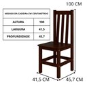 Ver imagem 3 de Kit 6 Cadeiras Repleta Esmeralda Madeira Maciça Sala Jantar - Castanho