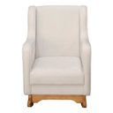 Ver imagem 2 de Poltrona de Amamentação Áquila com Balanço Pés Canoa e Puff Bouclê Off White - Fratello