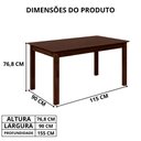 Ver imagem 4 de Mesa de Jantar Repleta Madeira Maciça 155x90 cm
