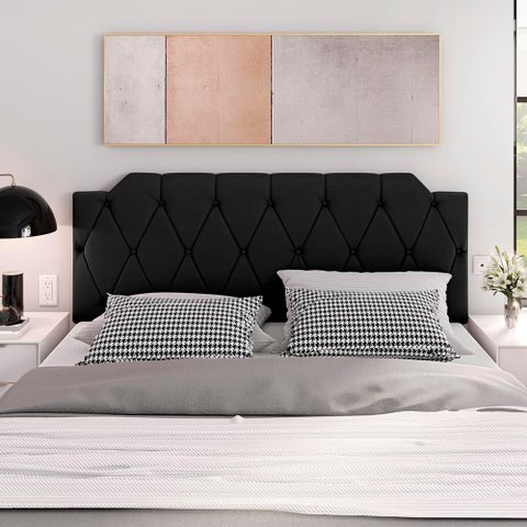 Cabeceira Kelly Capitonê Cama Queem 1.60 Preto