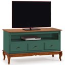 Ver imagem 1 de Rack para TV até 60 Polegadas 150 cm 3 Gavetas Pés Luis Xv em Madeira + Nicho