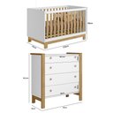 Ver imagem 2 de Quarto de Bebê com Berço 4315 Slim e Cômoda 5135 Flora Branco Freijó Qmovi + Colchão Ortobom
