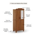 Ver imagem 5 de Guarda-Roupa 2 Portas com Espelho sem Aplique Estrutura em Madeira Cobre Marrom/Castanho