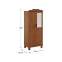 Ver imagem 3 de Guarda-Roupa 2 Portas com Espelho sem Aplique Estrutura em Madeira Cobre Marrom/Castanho
