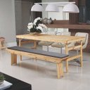 Ver imagem 2 de Conjunto Mesa e 2 Bancos em Madeira Naturalle Tramontina