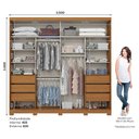 Ver imagem 4 de Guarda Roupa Casal Cayman 2 Portas 6 Gavetas D337 com Armário Multiuso Margarida Cinamomo - Henn