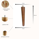 Ver imagem 4 de Kit 04 Pé Palito Madeira 20 Cm + 04 Chapinha Metalica Reta Fixa+ Parafusos